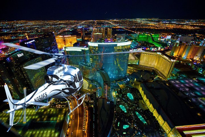 Las Vegas Helicopter Night Strip Flight Tour with Optional Dinner